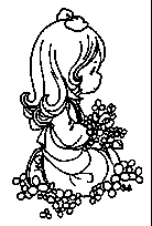 coloriage moments precieux la jolie fillette dans les fleurs